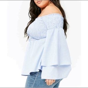 Forever 21+ Off the shoulder Smocked Top